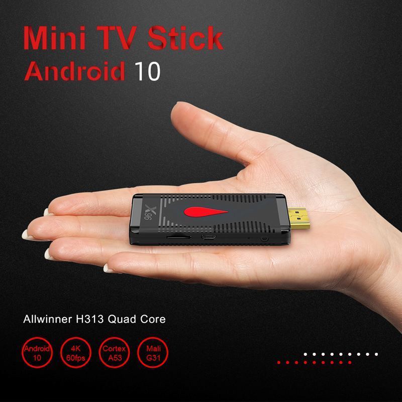 Android 10.0 Smart Mini TV Stick X96 S400 2.4G WiFi 4K Allwinner H313 Quad Core Set Top Box Media Player