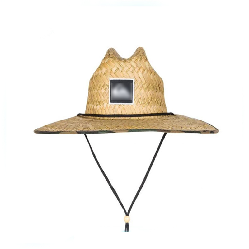 Custom Made Xuancui Factory Women Men Beach Wide Brim Surfing Lifeguard Straw Hat Wholesale