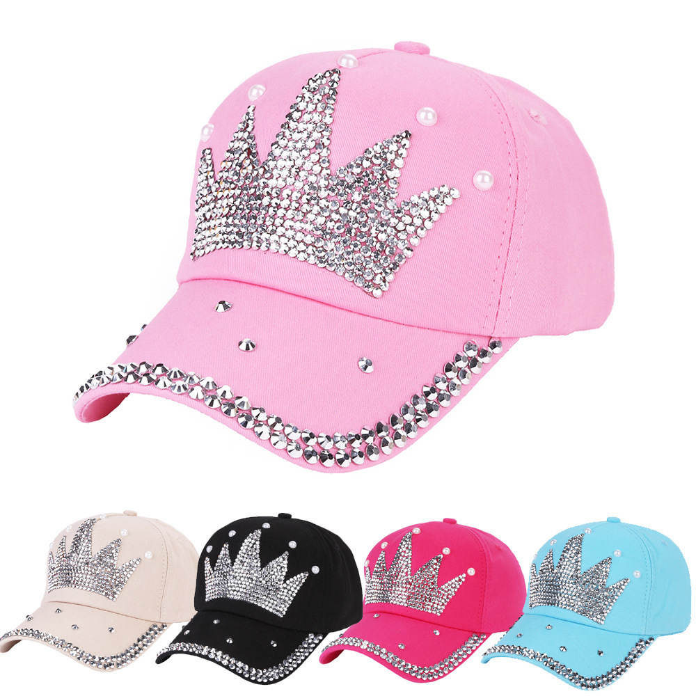 Wholesale Women Baseball Caps Letter I LOVE JESUS Rhinestone Rivet Denim Baseball Cap