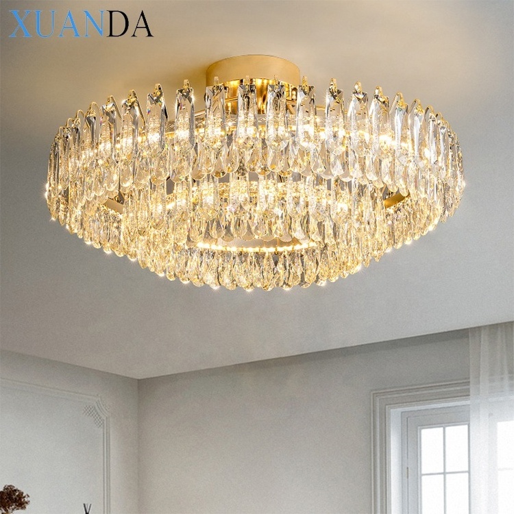 led chandelier ceiling crystal lamp Modern Style Light Luxury Simple High Quality Crystal Ceiling Lamp For Living Room Bedroom