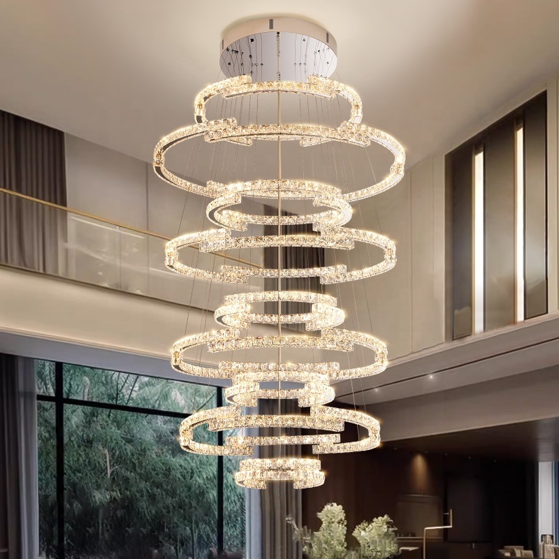 Ceiling Light Crystal Lamp For Foyer Dining Room Foyer Chandeliers Entryway High Ceiling Modern Stair Chandelier