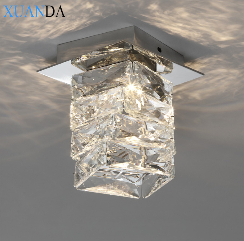 mini crystal ceiling lamp Flush Mount Ceiling Light for Bedroom Hallway Bar Kitchen Bathroom Pendant Lamps