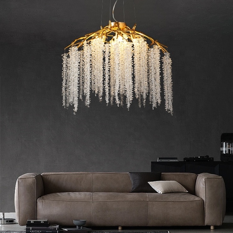 Luxury Modern Round Aluminum Branch  Chandelier Pendant Ceiling Light Fixture for Bedroom Dining Room