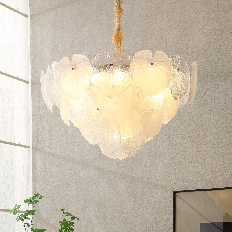 Modern Minimalist Nordic Milk Glass Globe Pendant Ceiling Light Bistro 14 Light Chandelier