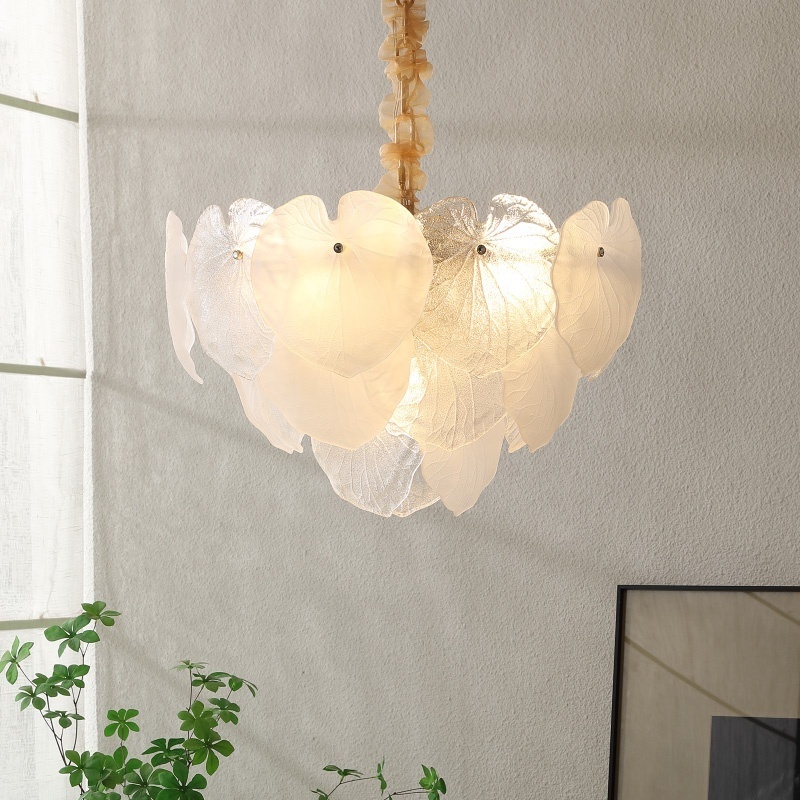 Modern Minimalist Nordic Milk Glass Globe Pendant Ceiling Light Bistro 14 Light Chandelier