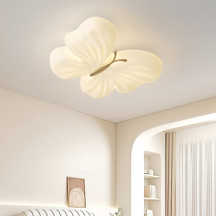 dimming butterfly shape ceiling lighting remote ceiling light with lamp for kids bedroom