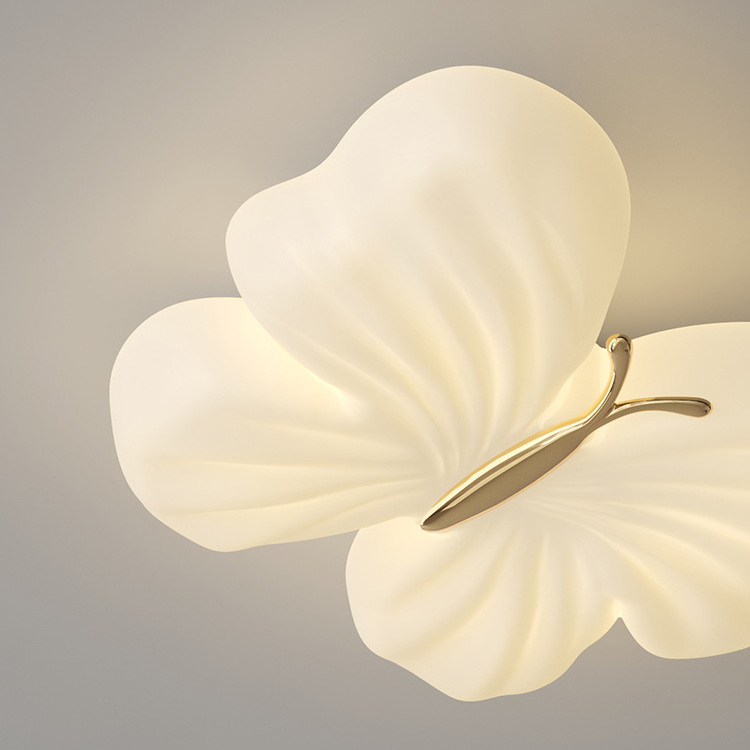 dimming butterfly shape ceiling lighting remote ceiling light with lamp for kids bedroom