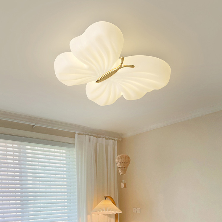 dimming butterfly shape ceiling lighting remote ceiling light with lamp for kids bedroom