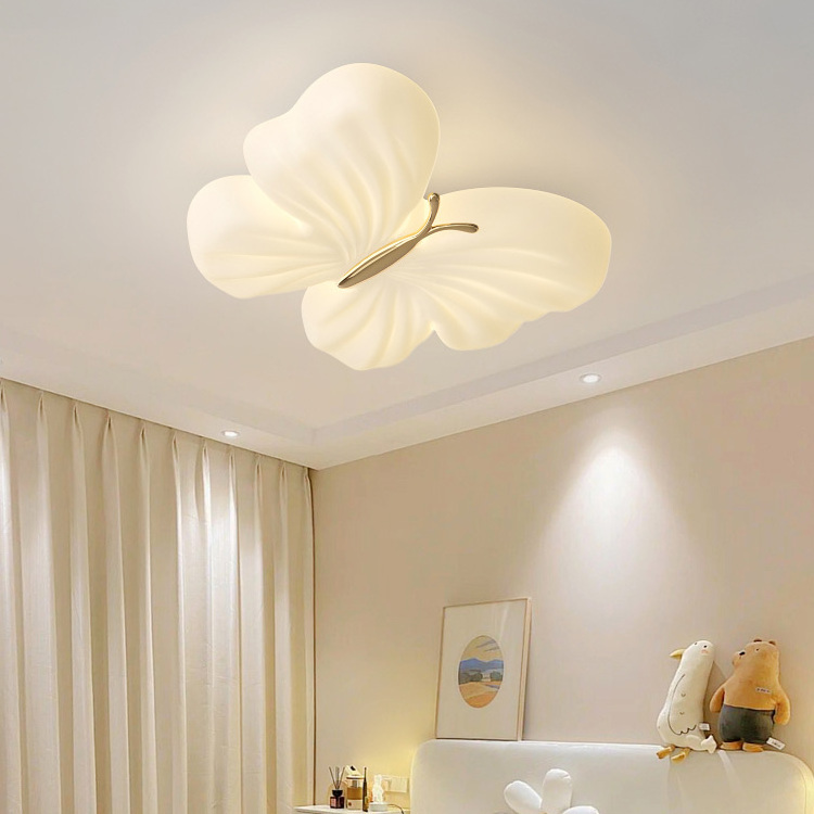 dimming butterfly shape ceiling lighting remote ceiling light with lamp for kids bedroom