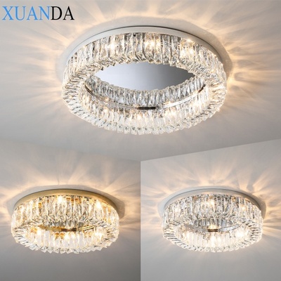 Modern Living Room Crystal Rgb Music Led Ceiling Lamp European Fashion Gold Round Bedroom Lighting Decoration Ceiling Lights