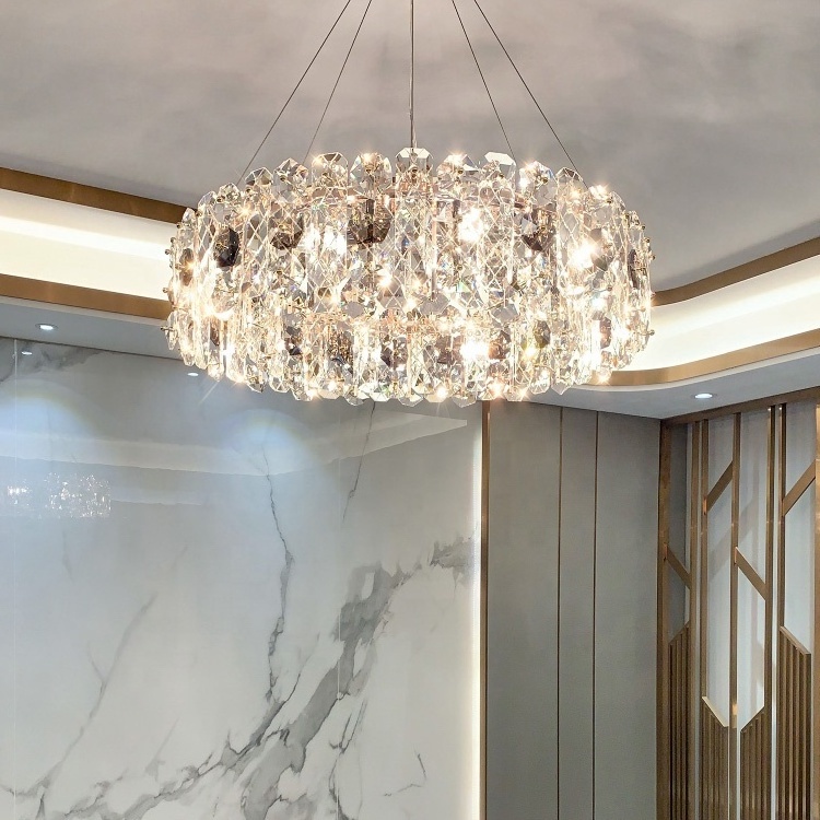 Crystal Chandeliers for Foyer Entryway Luxury  Modern Chandelier Lighting Gold 9-Light Bulb Apply Ceiling Hanging Dining Room