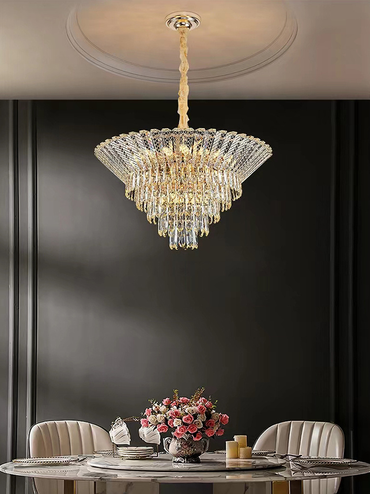 Luxury crystal chandelier 2022  entry porch living room lamp post-modern bedroom simple dining room lamp