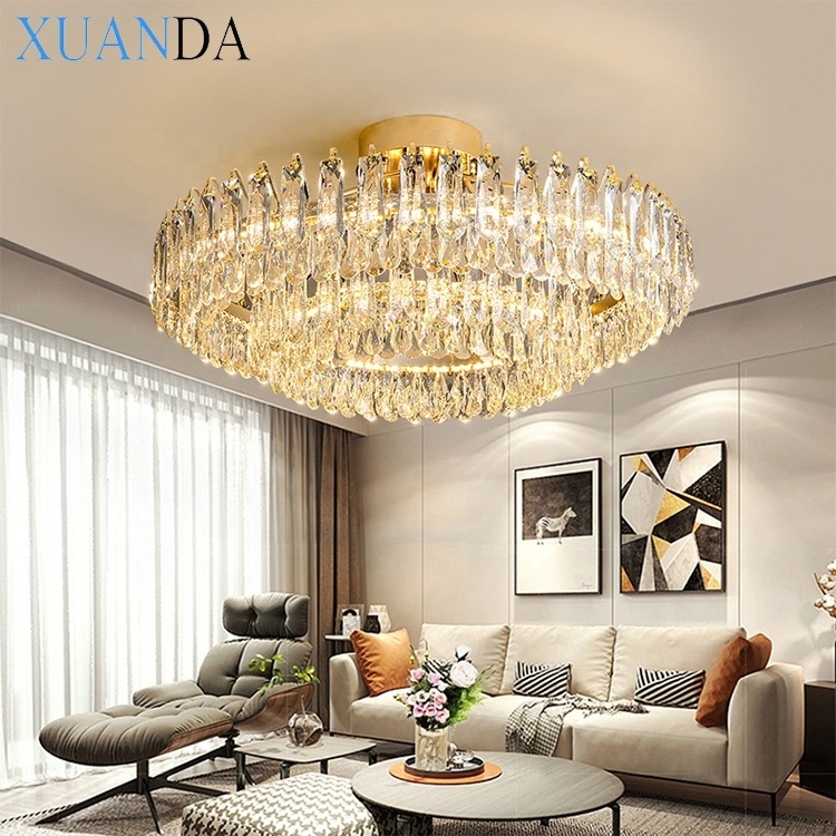 led chandelier ceiling crystal lamp Modern Style Light Luxury Simple High Quality Crystal Ceiling Lamp For Living Room Bedroom