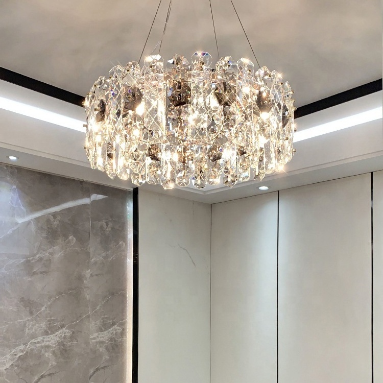 Crystal Chandeliers for Foyer Entryway Luxury  Modern Chandelier Lighting Gold 9-Light Bulb Apply Ceiling Hanging Dining Room