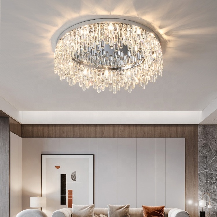 luxury gold house led lights crystal glass ceiling lamp modern lights for home living room decoration