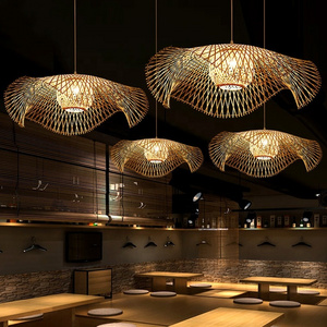 Modern Art Design Rattan Pendant Lamp Restaurant Decorative Light Hotel Bamboo Rattan Lamp