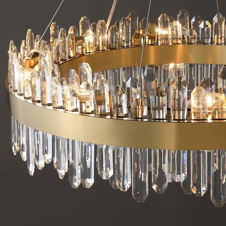 Post modern luxury k9 crystal chandelier ceiling  lighting gold chandeliers pendant lighting antique gold crystal chandelier