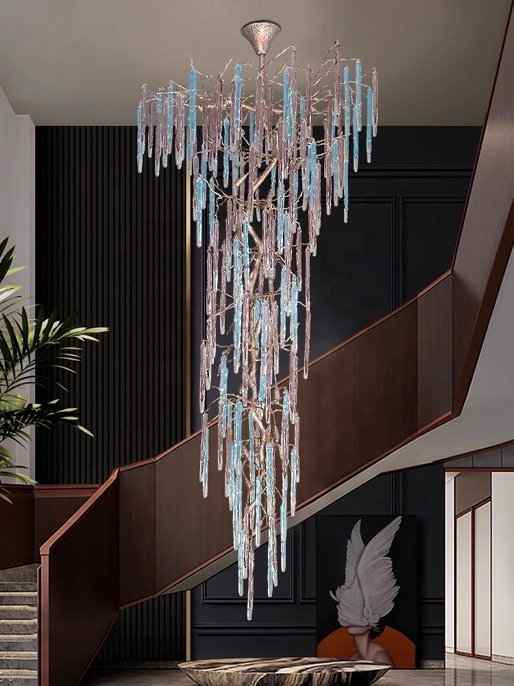 Branch  Color drops  Chandelier Living Room Chandeliers Hanging Pendant Banquet Hall Lobby Light Fixture