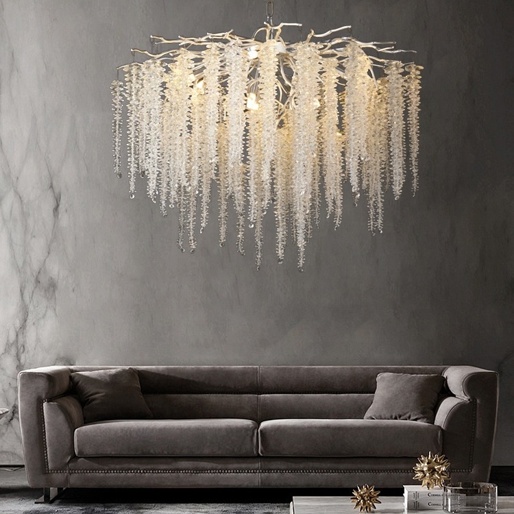 Modern Rectangle Luxury  Chandeliers Pendant Lights Gold K9 Crystal Hanging Lamp For Living Room Villa Hall Restaurant Hanging L