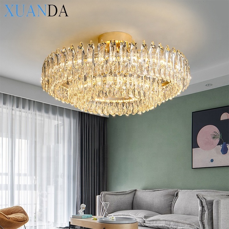 led chandelier ceiling crystal lamp Modern Style Light Luxury Simple High Quality Crystal Ceiling Lamp For Living Room Bedroom