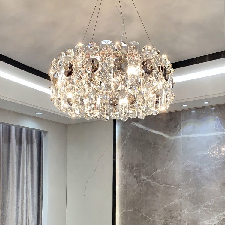 Crystal Chandeliers for Foyer Entryway Luxury  Modern Chandelier Lighting Gold 9-Light Bulb Apply Ceiling Hanging Dining Room