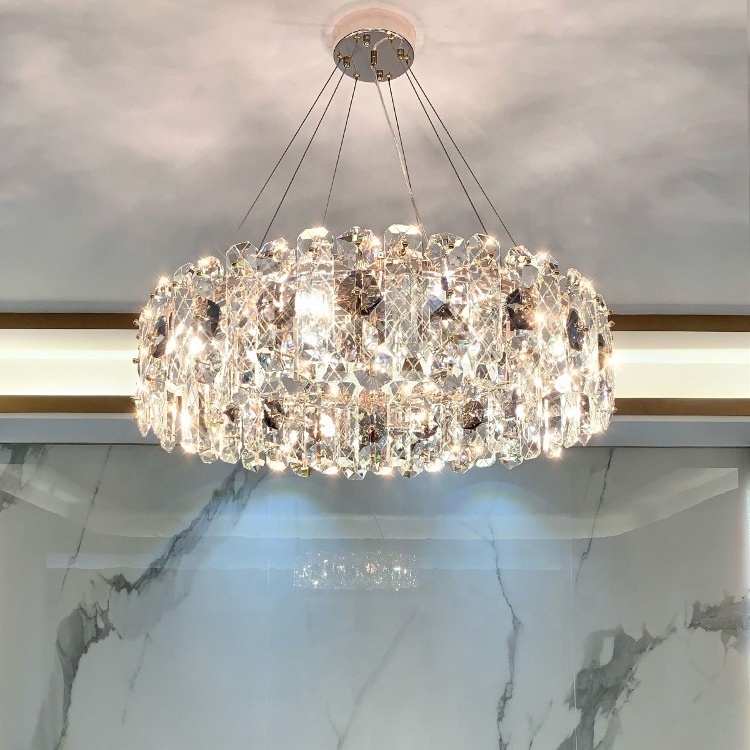 Crystal Chandeliers for Foyer Entryway Luxury  Modern Chandelier Lighting Gold 9-Light Bulb Apply Ceiling Hanging Dining Room