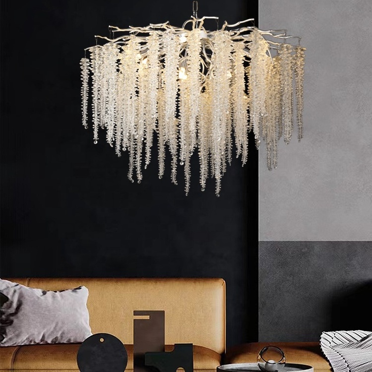 Modern Rectangle Luxury  Chandeliers Pendant Lights Gold K9 Crystal Hanging Lamp For Living Room Villa Hall Restaurant Hanging L