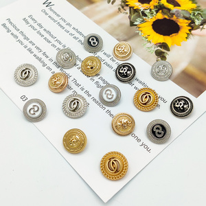 Factory custom Gold Silver Round Hollow Metal Buttons For Sewing Scrapbook Jacket Blazer Sweaters Gifts Crafts Handwork Clothin