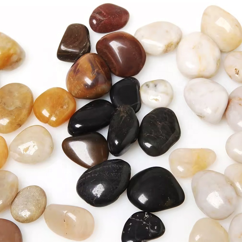 Factory Wholesale Mixed Natural Small Polished River Pebbles Stone Rocks Resin Bond Gravel Garden Glow Stones With Cheap Price