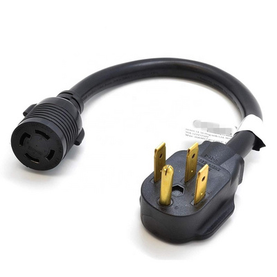 NEMA 14-50P RV Plug to L14-30R Extension Power Cord, Generator 10/4 AWG, 50 Amp 125/250V