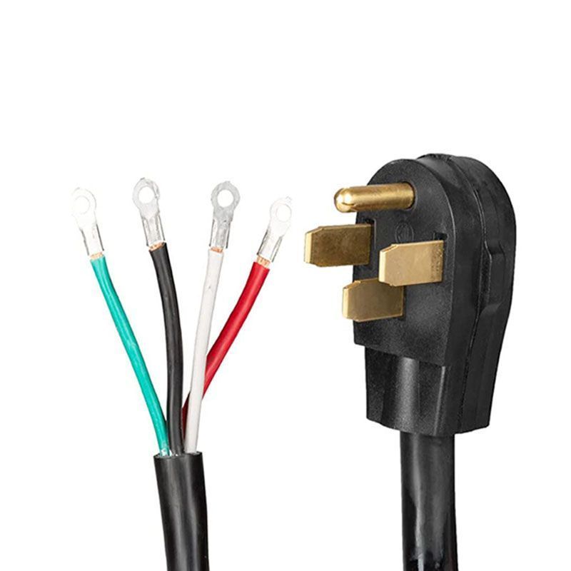 4 Prong Range Cord, Heavy Duty 6/8 AWG 50 Amp Power Cable, NEMA 14-50P Plug to 4 Wire