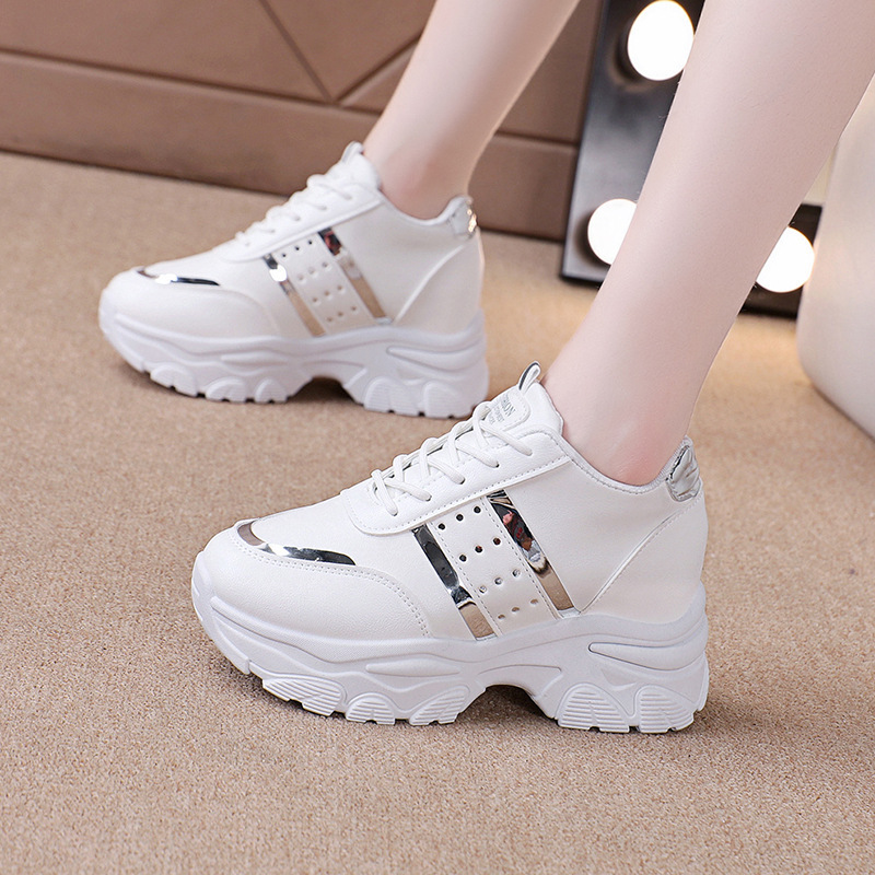 fashion trendy new styles rubber shoes korean woman platform tennis shoes white shoes for women