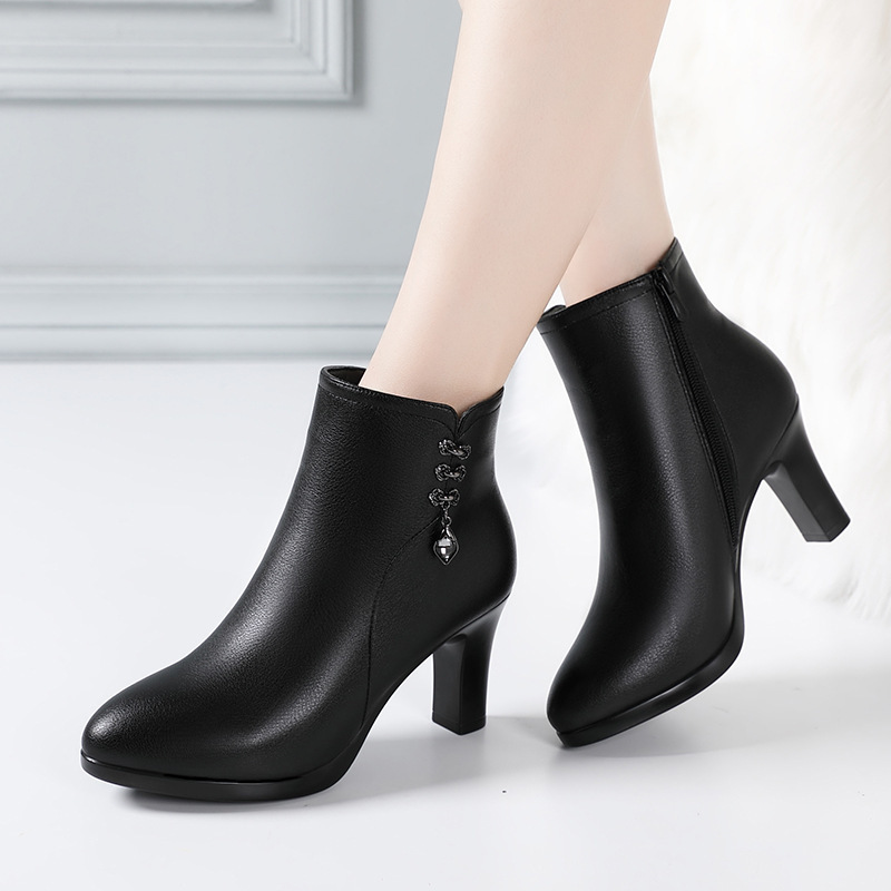 Women Pocket Boot Lace Up Ladies Ankle Boots Female Woman Platform Shoe Fashion Buckle Strap Black Chunky Sole Pouch Ankle Boots