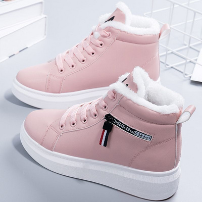 winter high quality height increasing high top sneakers chunky shoes platform women's leather tennis casual shoes