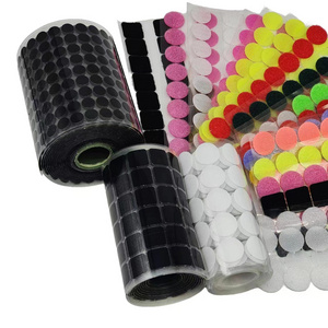 Self Adhesive Dots Strong Adhesive Hook And Loop Dots Tape Sticky Back Nylon Coins Die Cut Velcroes Hook And Loop Dots