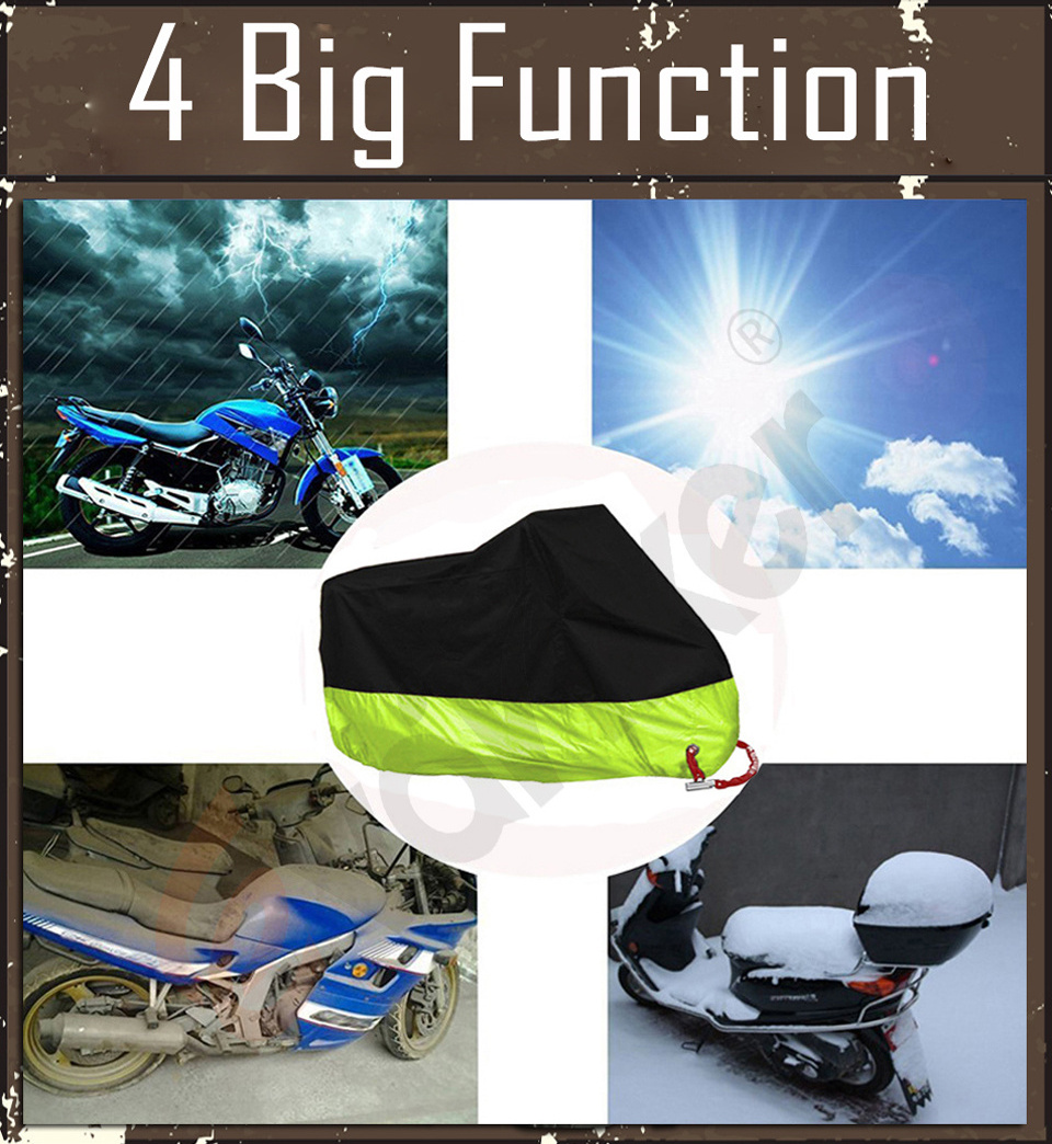 Hot Selling Motor Scooter Cover Universal Outdoor Uv Protector Season Waterproof Bike Rain Dustproof M-4XL Motorcycle Cover