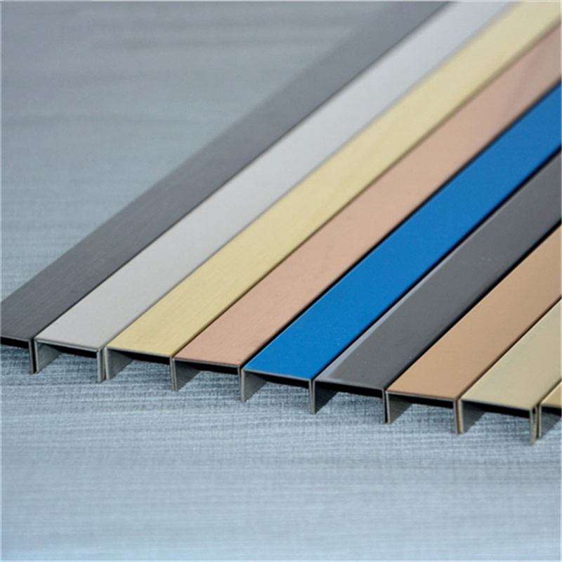 Metal trim strips U Channel stainless steel curved floor tile trim