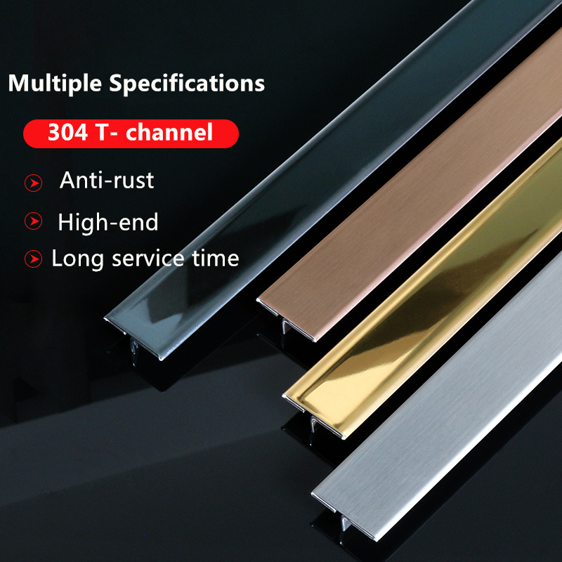 304 grade black titanium tile trim stainless steel t channel transition strips manufacture