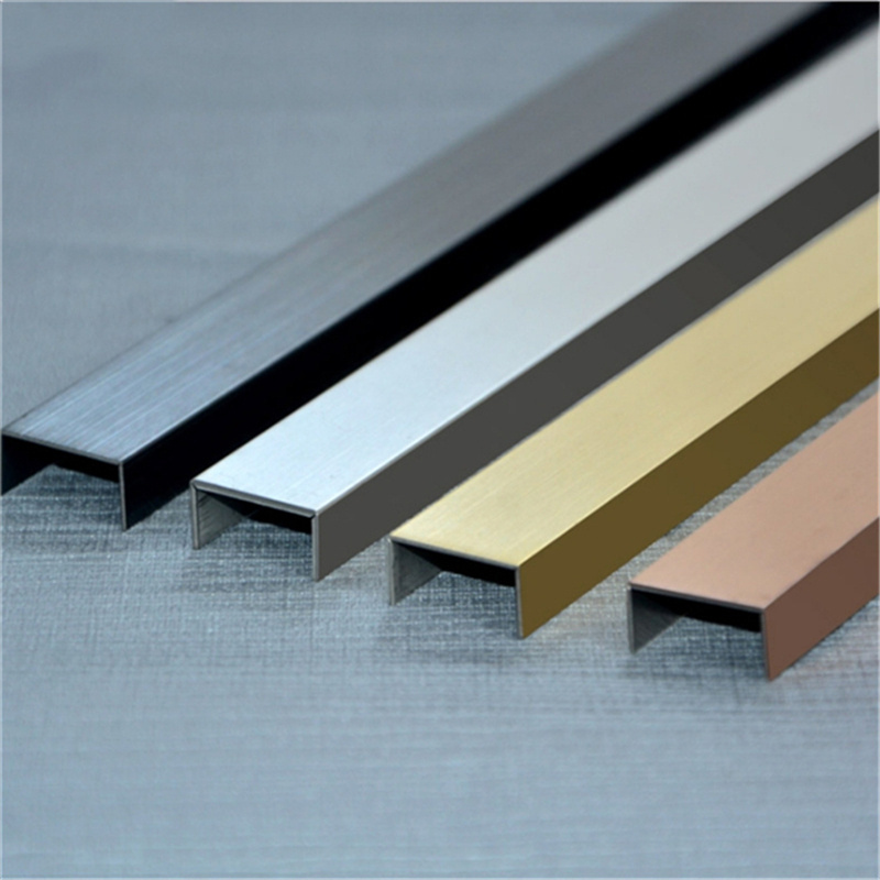 Metal trim strips U Channel stainless steel curved floor tile trim