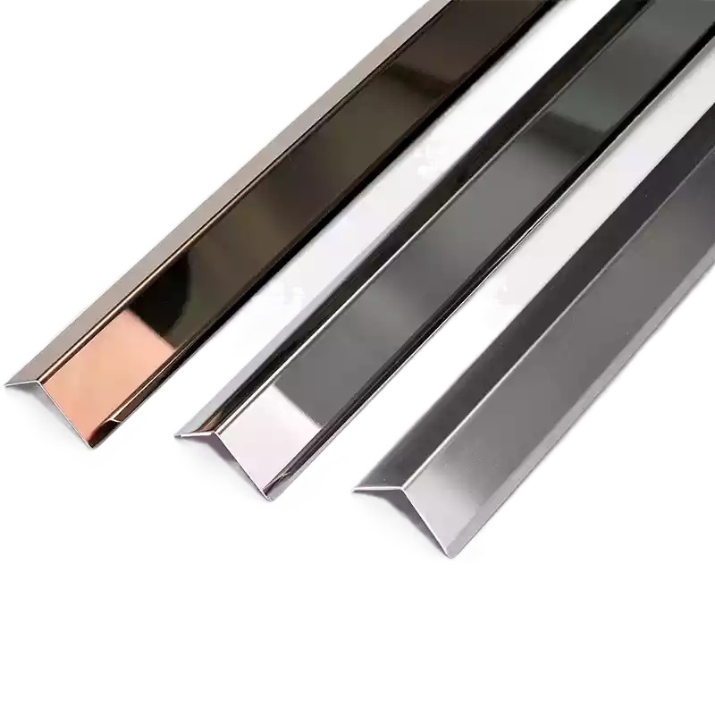 Factory 201 304 316 Stainless Steel L Shape Metal Profile Flexible Inside Corner Tile Trim