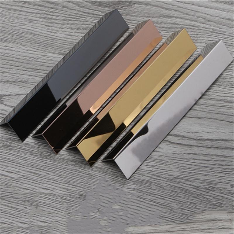 ASTM 304 Corner L Shape Stainless Steel Bathroom Ceramic Pencil Tile Trim