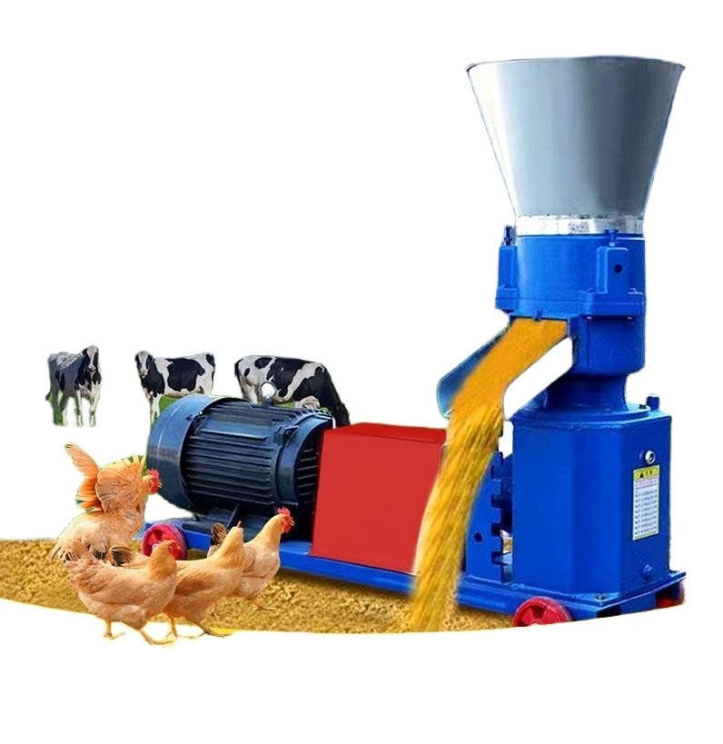 China hot sell full automatic wood pelletizer animal chicken fish feed pellets machine