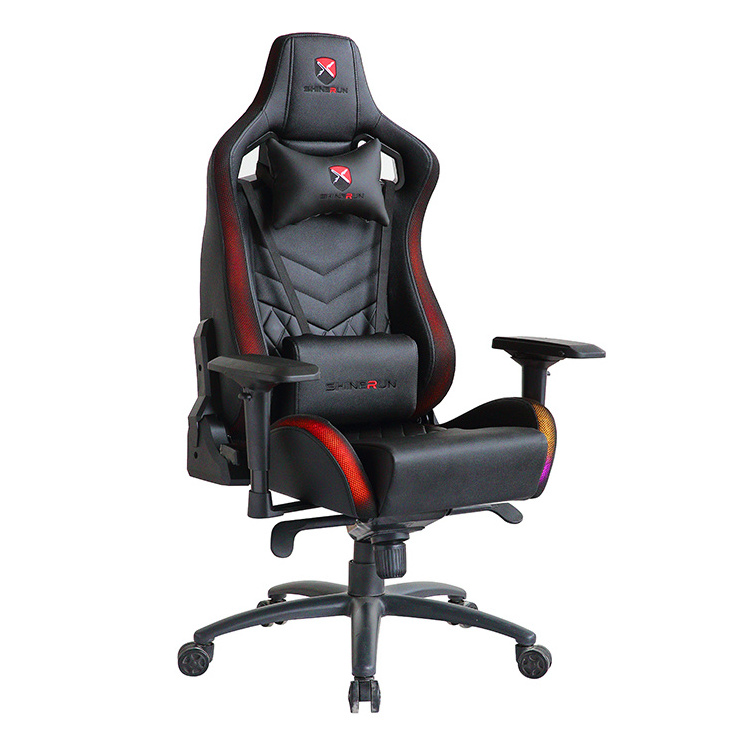 High Back Luxury Office Pu Leather Computer Silla Gamer RGB Led Racing korean gaming chair With Lights And Speakers