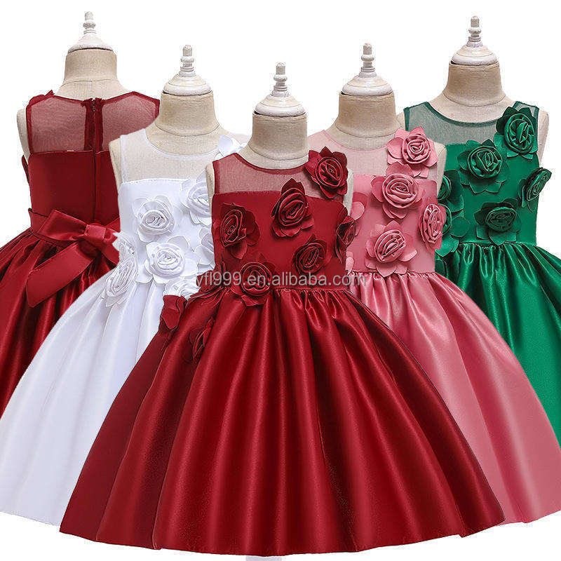 2023 baby girls princess dress bow lace princess clothes for girls flower children's dresses