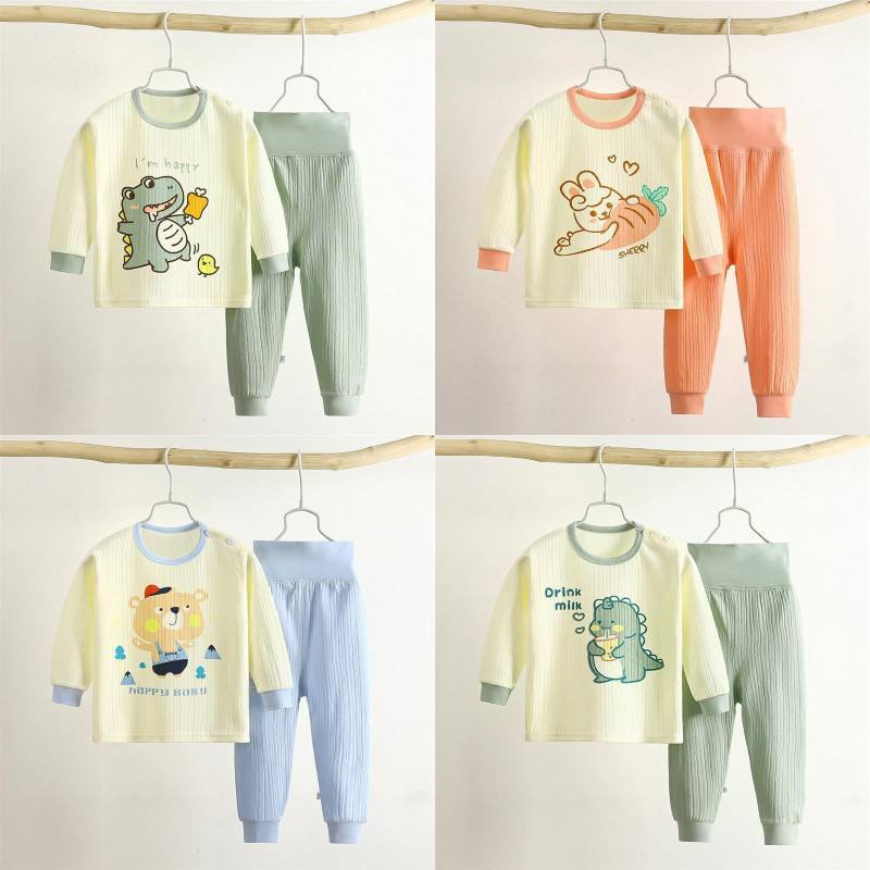 Spring and Autumn Children's Pajamas Thin Cotton Cartoon Long-sleeved Boys Home Pajamas Set Night Sleepwear for Kids