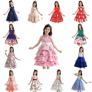 High Quality Embroidery Beaded Bow Kids Clothing Flower Girls Wedding Bridesmaid Dresses White Children Pageant Party Frock