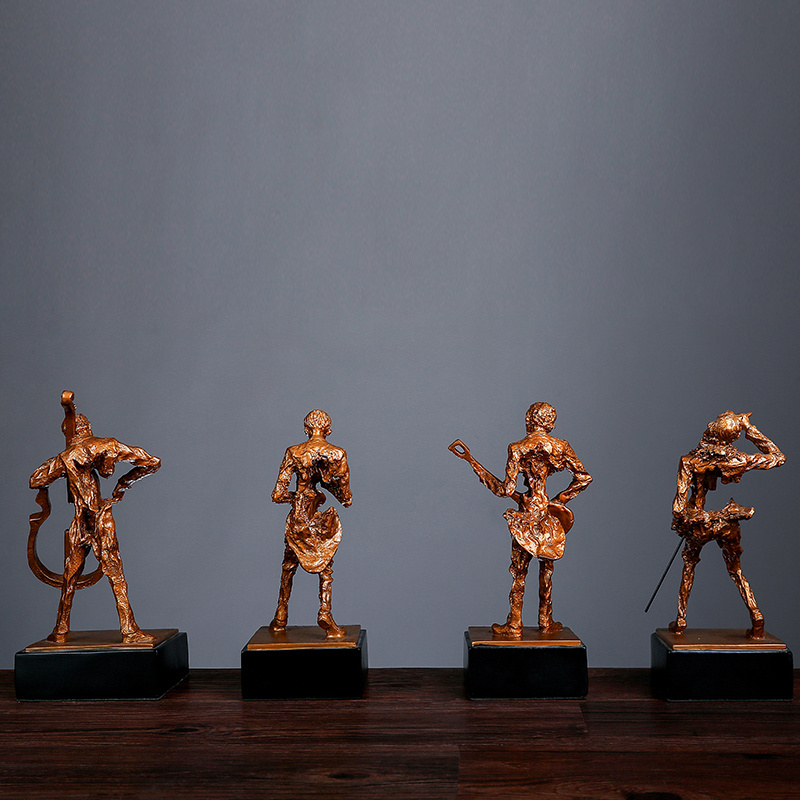 Hot sale cabinet Decoration resin jazz band figurines , resin abstract music jazz sculpture