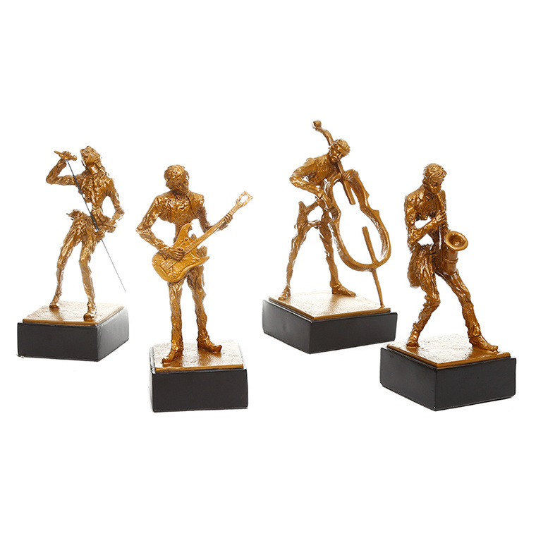 Hot sale cabinet Decoration resin jazz band figurines , resin abstract music jazz sculpture