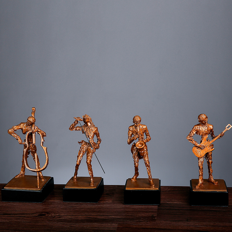 Hot sale cabinet Decoration resin jazz band figurines , resin abstract music jazz sculpture