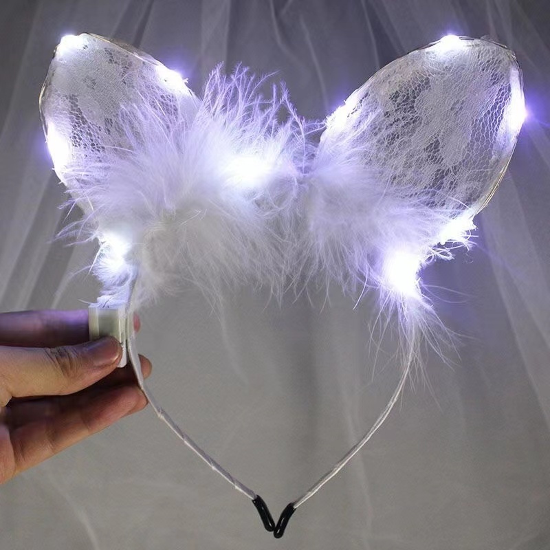 Cat Hairhoop with Feather Flashing light Toys for Kids Luminous 2023 New Arrivals  Electric Light Toy